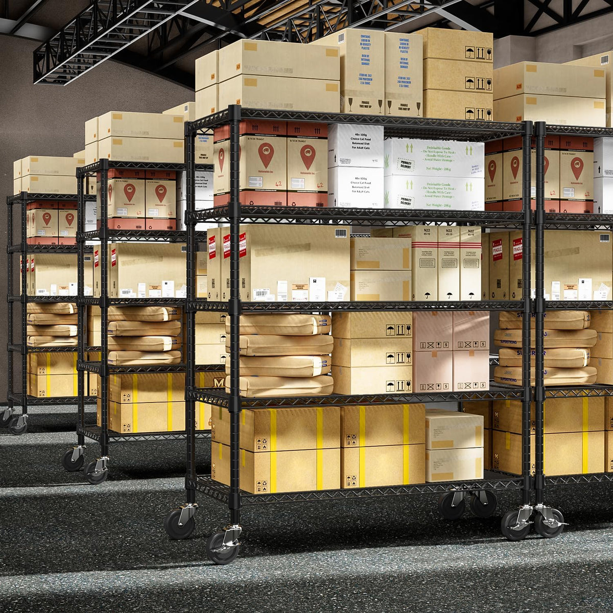 Garage Shelving 5 Tier Industrial Metal Shelving Units for Commercial, Basement, Pantry, Warehouse