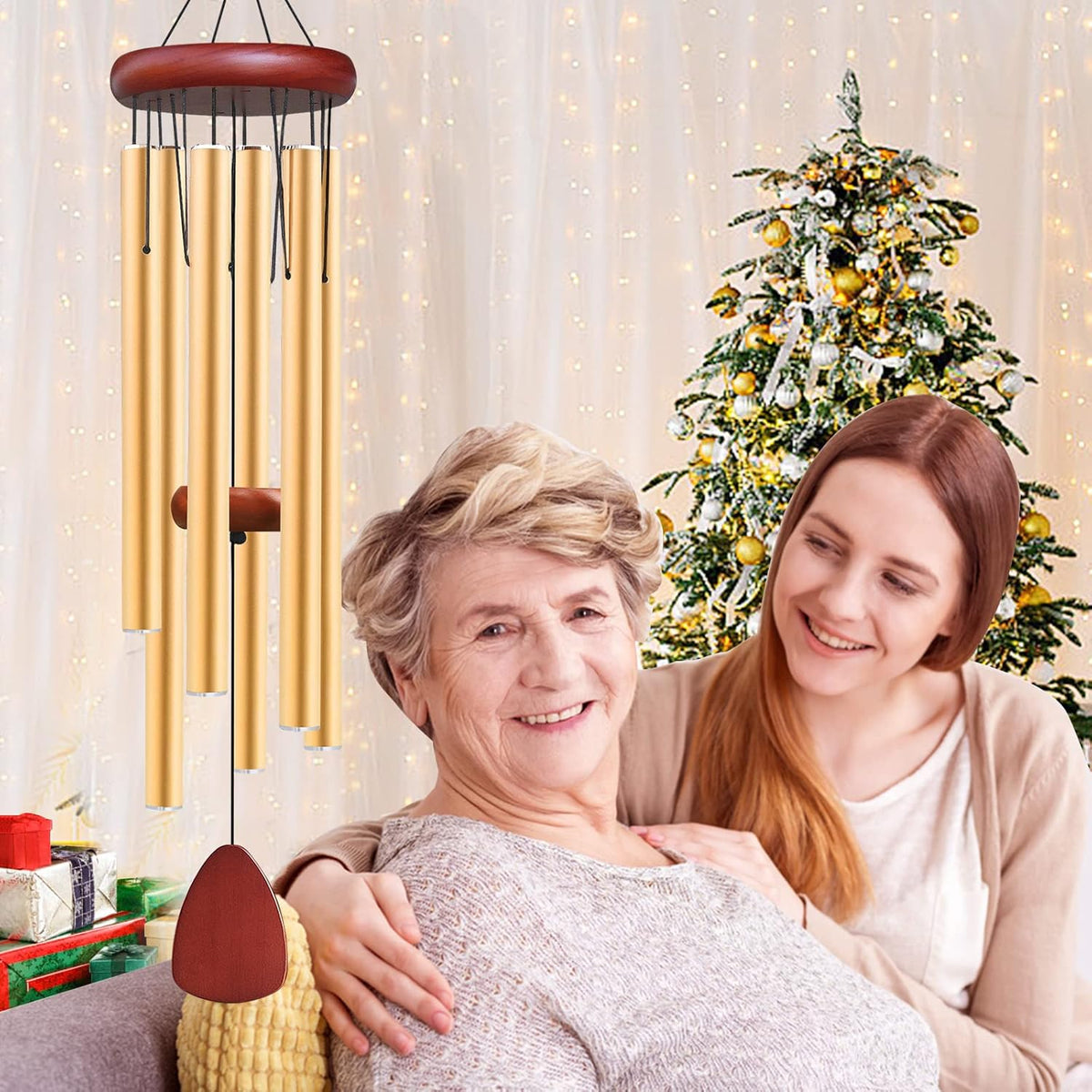 Large Aluminium Wind Chimes Outside, Soothing Melodic Memorial Sympathy Wind Chime, Suitable