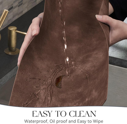 MOSAYT Vinyl Placemats Set of 8-12 X 17 Inch - Faux Leather 100% Waterproof Oil-Proof Wipeable PU