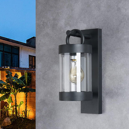 Dusk to Dawn Outdoor Wall Lighting 2 Pack Black Exterior Wall Lantern Sconce Fixture with E26 Base