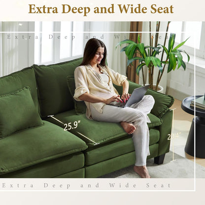 URRED Modular Sectional Sofa Comfy Cloud Couch, Modern Corduroy Sofa Sleeper Deep Seat Couches with