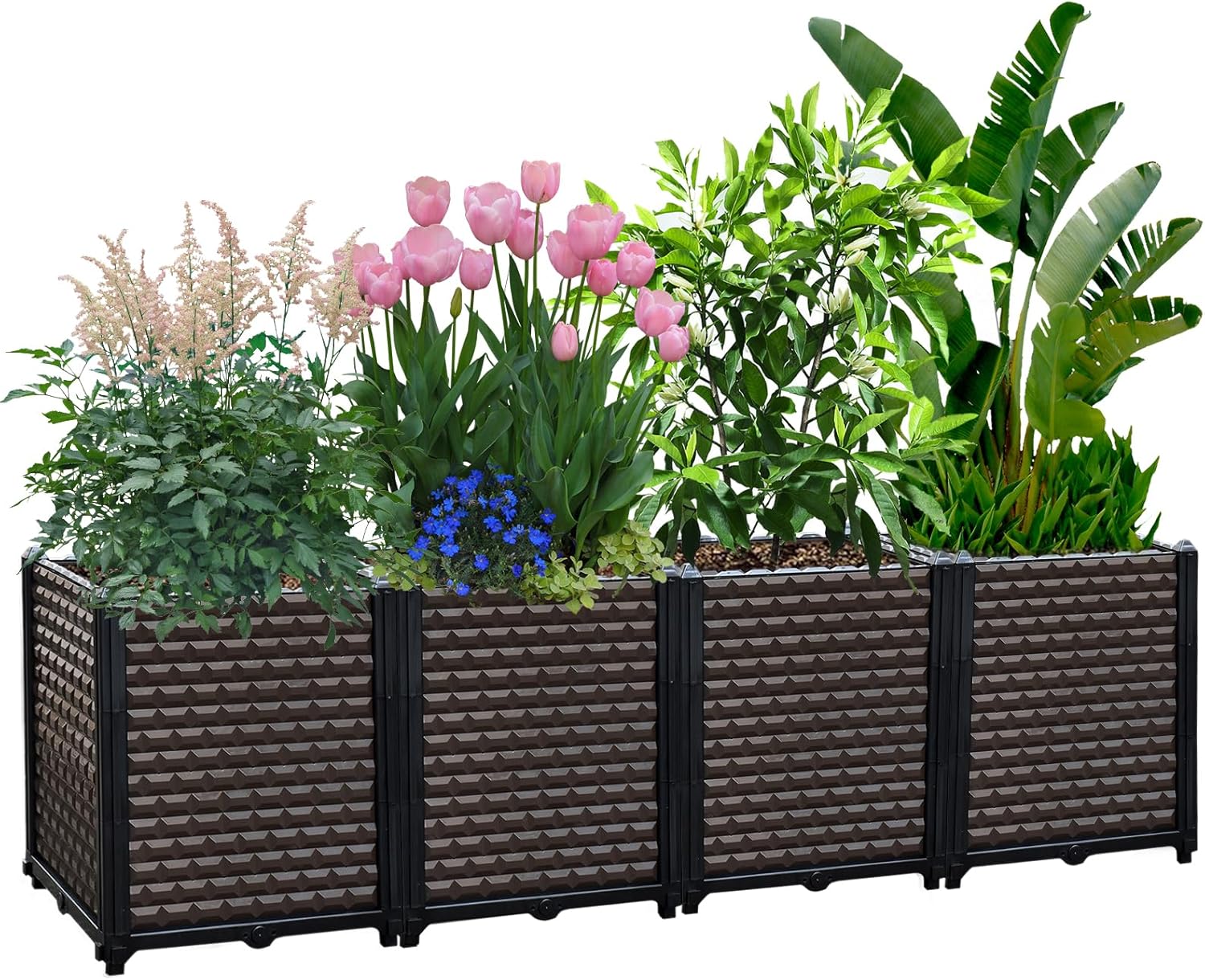 Large Planters for Outdoor Plants - Deepened 20" H, Raised Beds for Gardening Self Watering