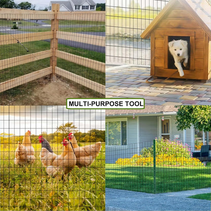 Wire Fence 36in x 50ft, 2 x 3 Inch 16GA, Garden Fence Garden Border Fencing Roll Vinyl Coating