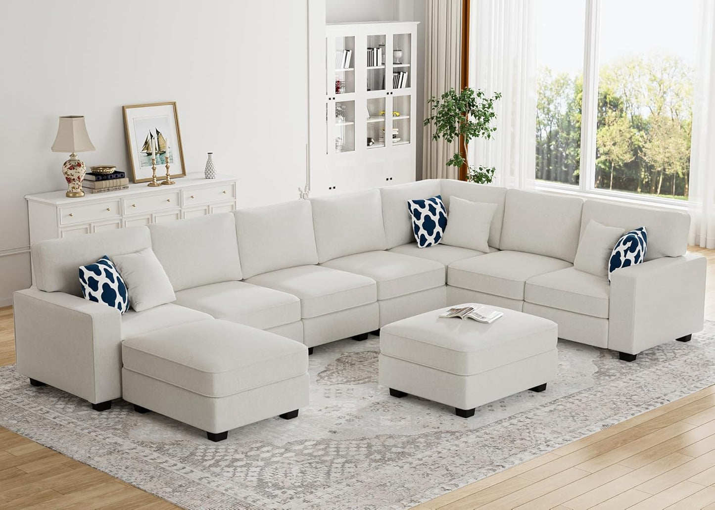 L Lengend Vansen Modular Sectional Sofa U Shaped Couch with Ottoman Modern Reversible Corner