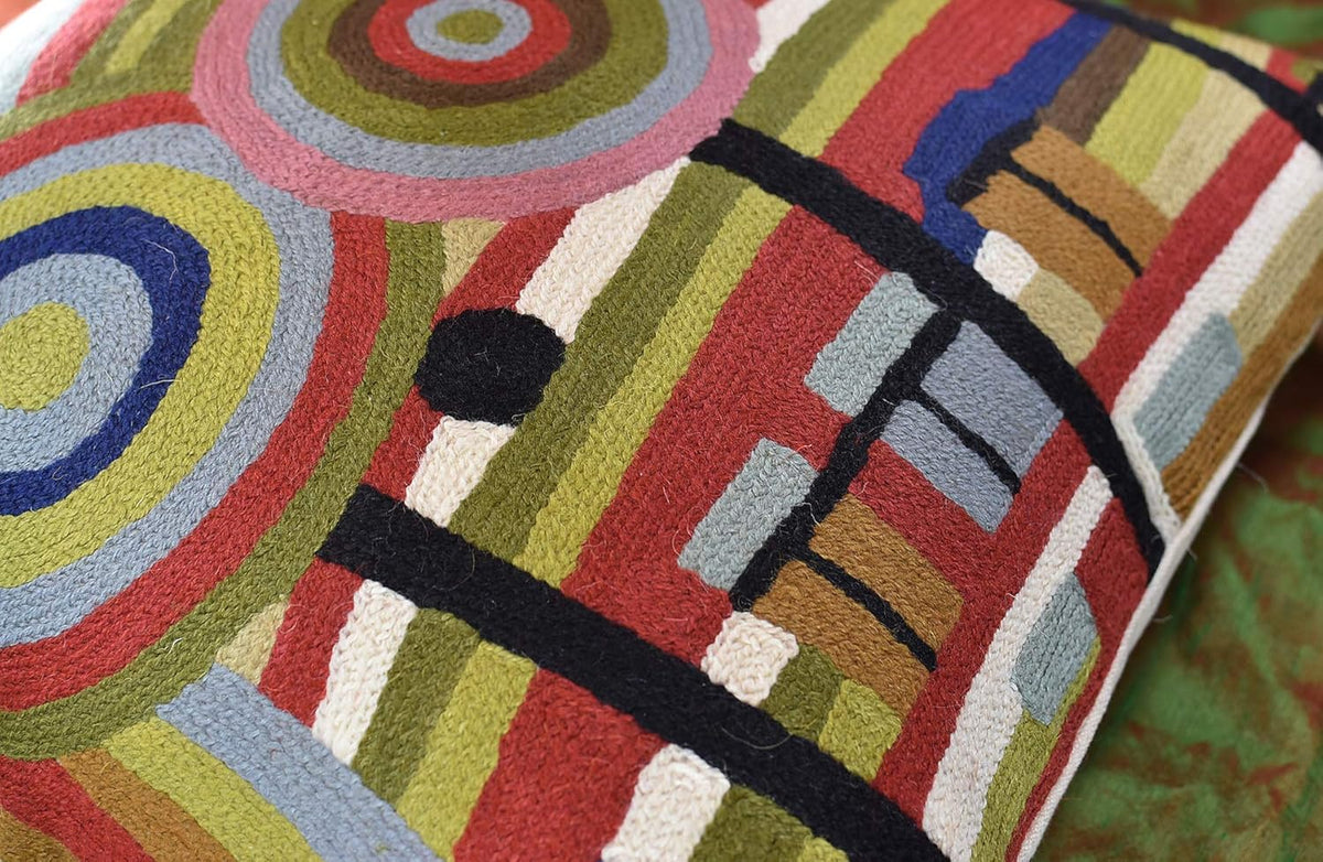 Hundertwasser Modern Pillow Cover Beloved Gardens Accent Outdoor Pillows Art Deco Couch Cushion