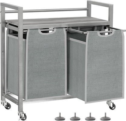 Laundry Hamper, Laundry Basket, Laundry Sorter with 3 Removable Bags, Clothes Basket with 3
