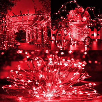 TW SHINE Red Solar String Lights Outdoor, Total 80 FT 240 LED Solar Powered Waterproof Fairy Lights