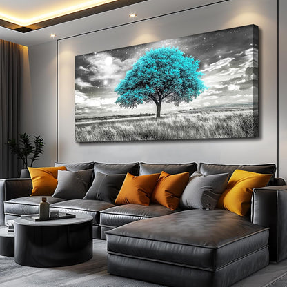 KELIYUAN Large Canvas Wall Art For Living Room Wall Decor For Bedroom Corridor Blue Tree Natural