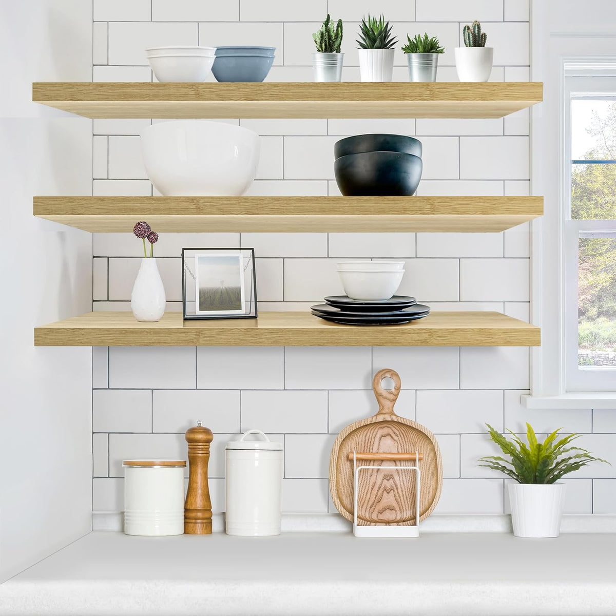 Sorbus Floating Shelves for Wall - 48 Inch Long Bathroom Shelves, Wall Decor for Bedroom, Kitchen