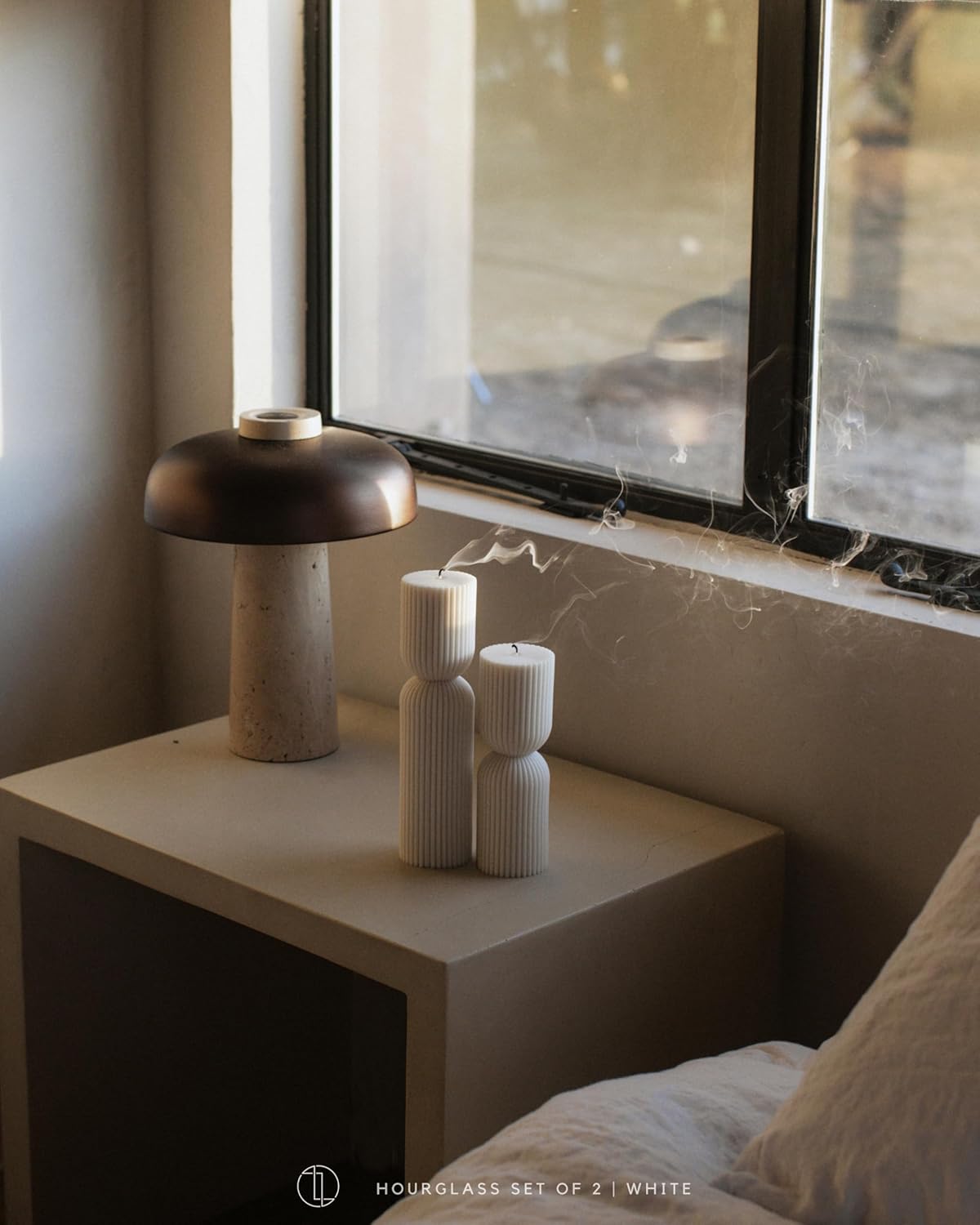 LAWA Hourglass Pillar Candle - Large Beautiful Handmade Pillar Scented Soy Wax Elegant Bubble