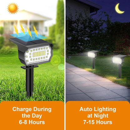 LANSOW Solar Spot Lights Outdoor, [2 Pack/57 LED] 2-in-1 Solar Landscape Spotlights, 3 Modes IP65