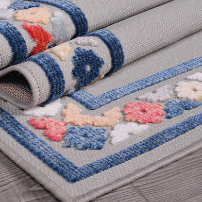 Beverly Rug Outdoor Rug 4x6 Modern Bordered Area Rugs for Indoor and Outdoor Patio Easy to Clean