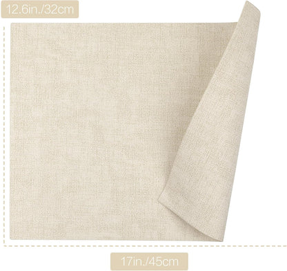 SUEH DESIGN Faux Leather Placemats Set of 6, Wipeable Place Mats Heat Resistant Table Mats
