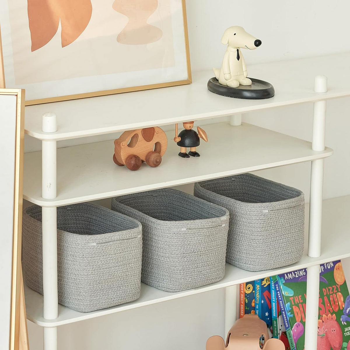 Small Baskets Set of 3-11"x7"x7" Perfect Toy Baskets for Storage, Ideal Storage Basket for Cube