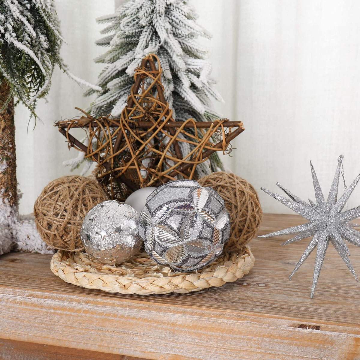 87ct Christmas Ball Ornaments Set Shatterproof Seasonal Hanging Decorations with Reusable Hand-held