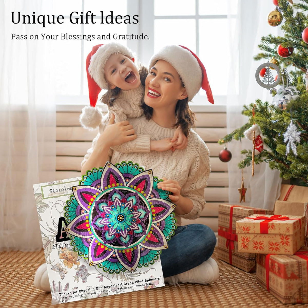 Hanging Wind Spinners for Yard and Garden Mandala Purple Star,Kinetic Wind Spinners Outdoor Worth
