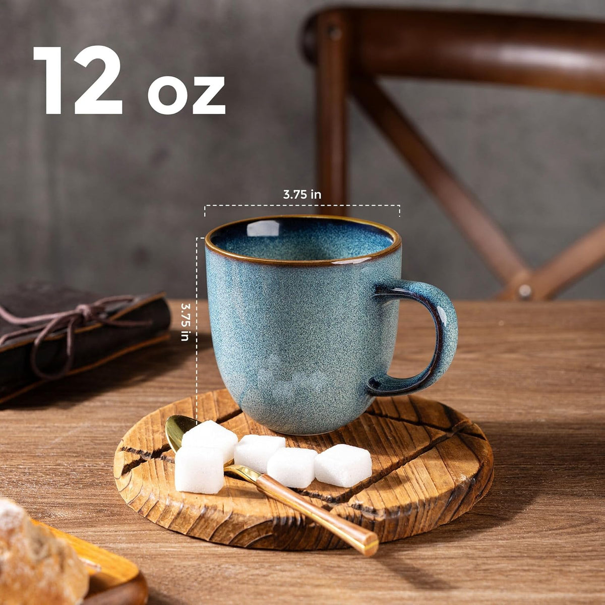 AmorArc 12oz Coffee Mugs, Ceramic Coffee Mugs set of 6 for Man, Woman, Dad, Mom, Modern Coffee Mugs