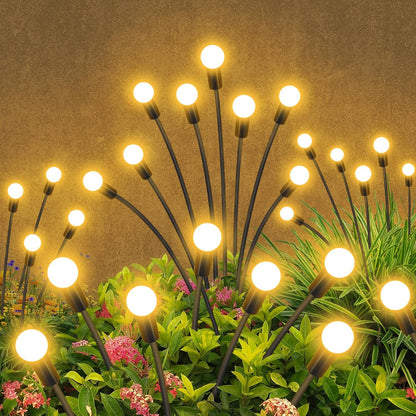 Solar Garden Lights Outdoor Waterproof, 4 Pack 32 LED Swaying Light Firefly Light Outdoor Decor