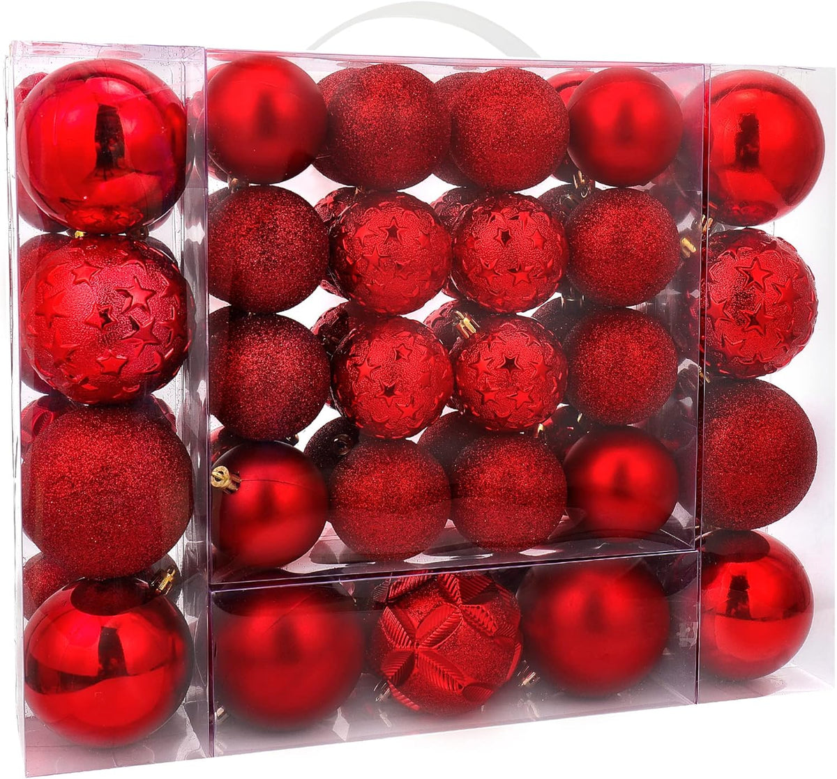 87ct Christmas Ball Ornaments Set Shatterproof Seasonal Hanging Decorations with Reusable Hand-held