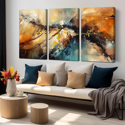 Abstract Living Room Pictures Wall Decor - Modern Bedroom Wall Decor Above Bed - Large 3 Piece