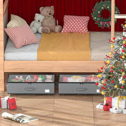 Under Bed Storage with Wheels, No Assemble Required 7.5 inches height Under Bed Storage bins,Large