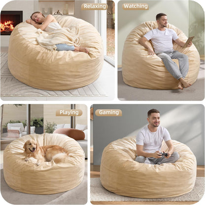 Hobestluk 5FT Bean Bag Chair Giant Bean Bag Chairs for Adults Large Bean Chairs with Removable