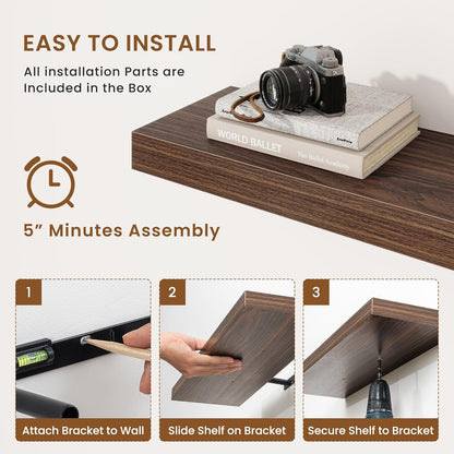 fuqing Floating Shelves for Wall, Bathroom Shelf Wall Mounted for Storage, Shelves with Invisible