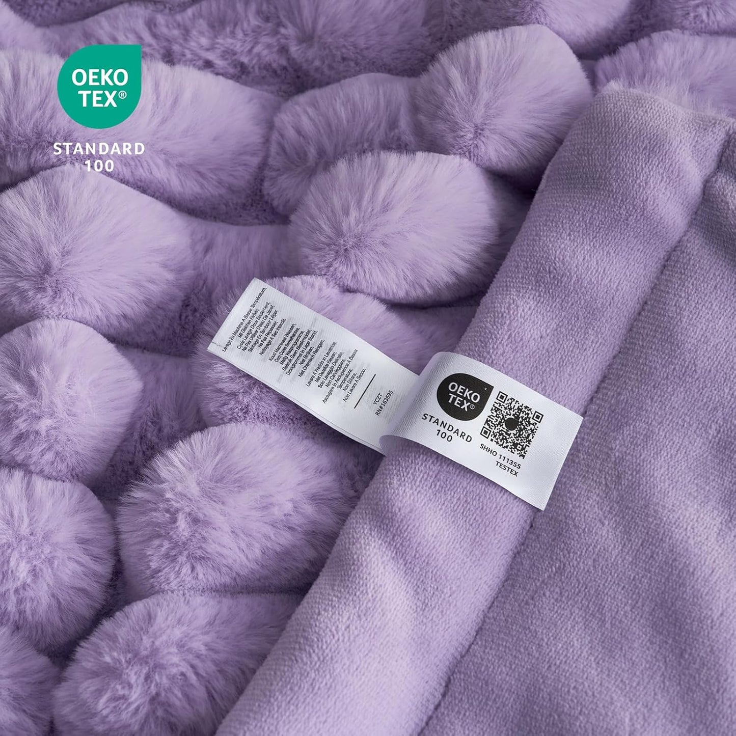 Cozy Bliss Faux Fur Throw Blanket for Couch, Cozy Warm Plush Striped Blanket for Sofa Bedroom