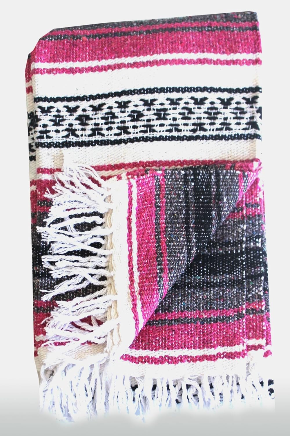 Del Mex Classic Mexican Blanket, Large Authentic Woven Falsa Throw (70"x50"), Artisan Southwest