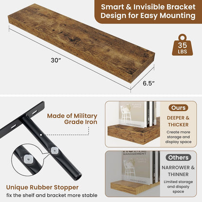 fuqing Floating Shelves for Wall, Bathroom Shelf Wall Mounted for Storage, Shelves with Invisible