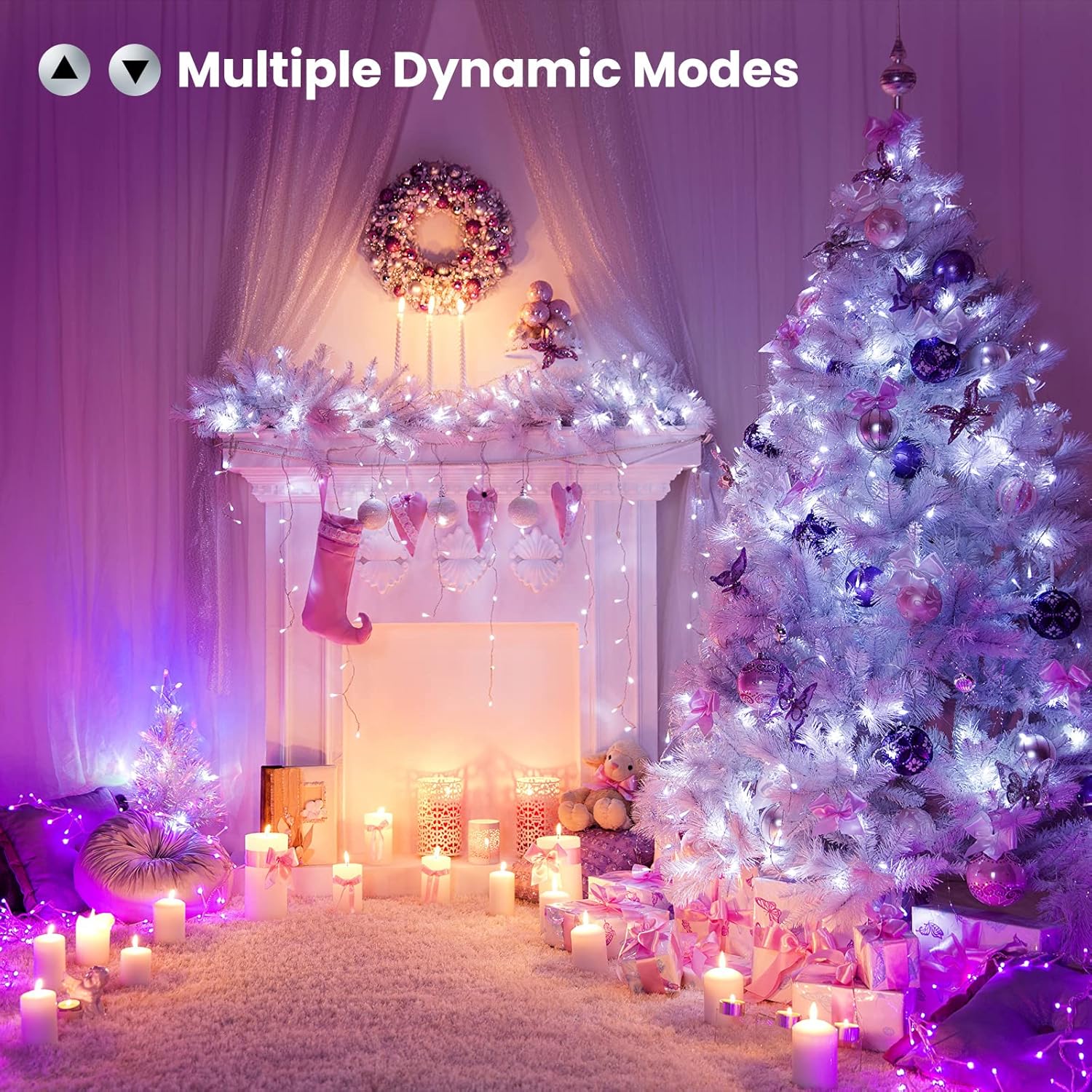BrizLabs RGB String Lights, Color Changing Orange Purple Halloween Lights, 100 LED 33ft USB