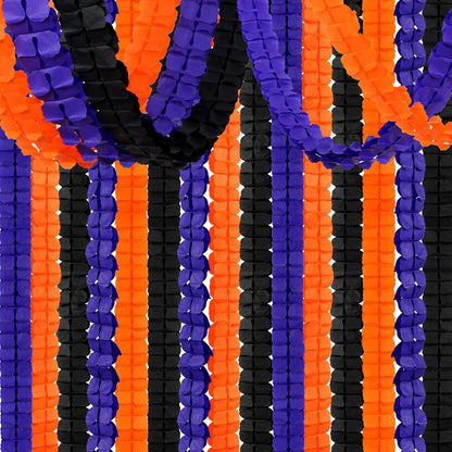 Black-Orange Purple Halloween Party-Decorations Streamers-Garland - 12pcs 4-Leaf Clover Paper