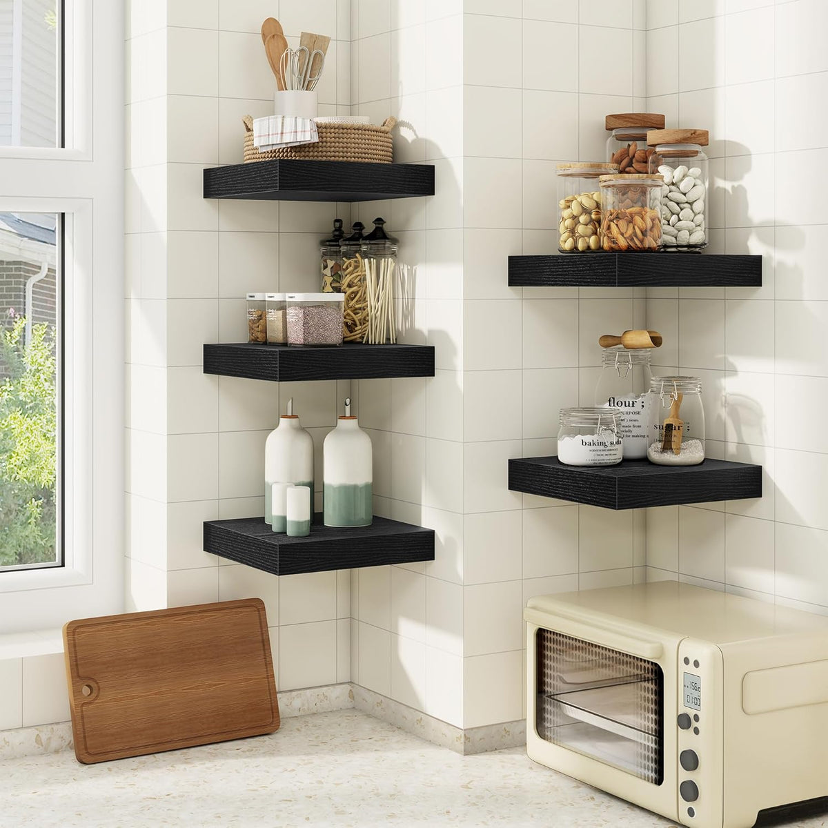 fuqing Floating Shelves for Wall, Bathroom Shelf Wall Mounted for Storage, Shelves with Invisible