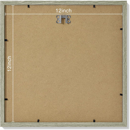 Vittanly 12x12 Picture Frames Set of 9, Shatter Resistant Plexiglass, Display 8x8 Pictures with Mat