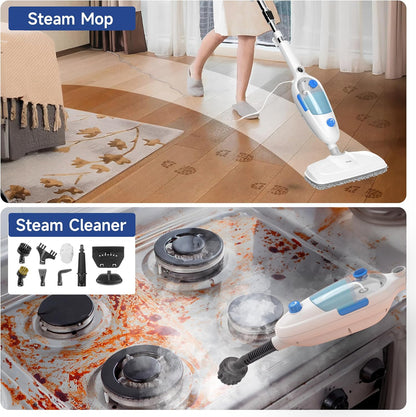 Steam Mop for Floor Cleaning, 10in1 Multi Purpose Handheld Steamer Cleaner Detachable for Vinyl