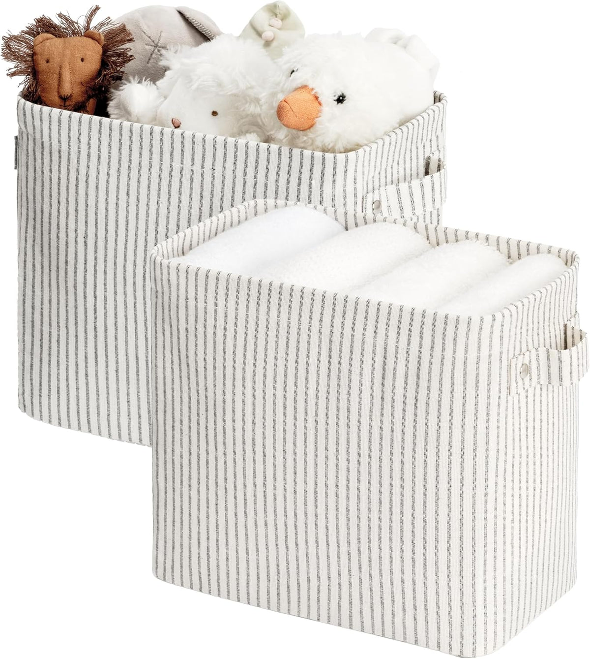 StorageWorks Narrow Storage Bins, Small Basket for Closet and Shelves, Rectangular Fabric Organizer