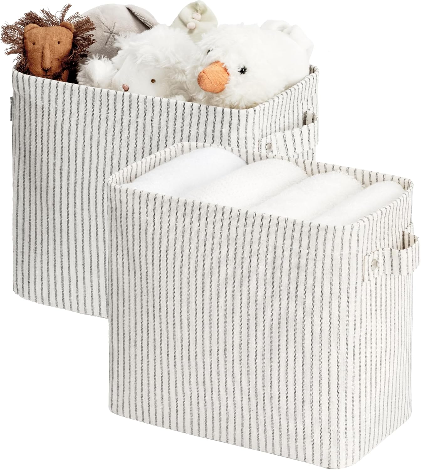 StorageWorks Narrow Storage Bins, Small Basket for Closet and Shelves, Rectangular Fabric Organizer