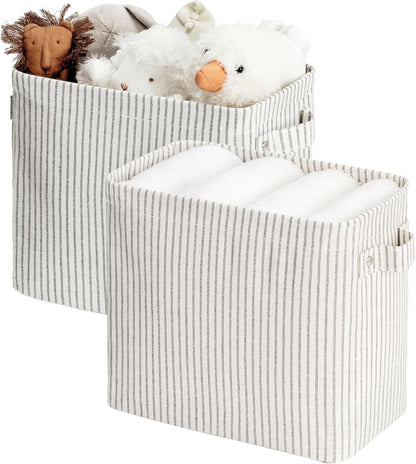 StorageWorks Narrow Storage Bins, Small Basket for Closet and Shelves, Rectangular Fabric Organizer