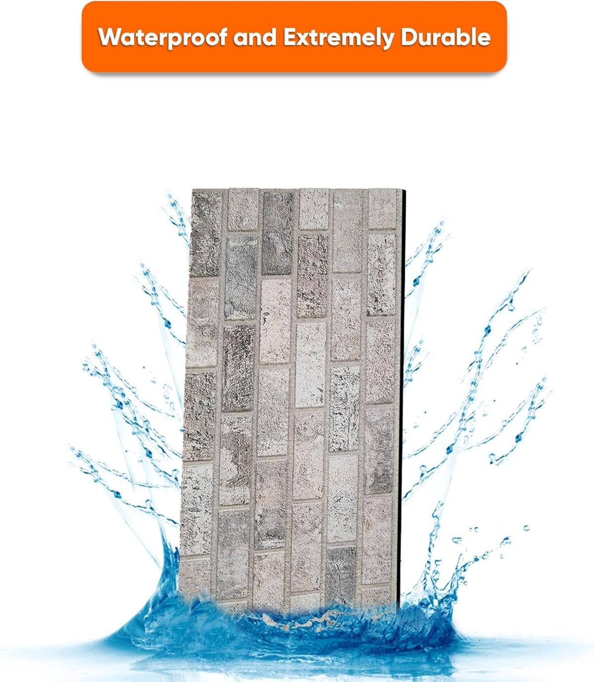 IZODEKOR 3D Brick Effect Wall Panels - Faux Brick Paneling for Living Room, Kitchen, Bathroom and