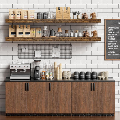Floating Shelves for Wall 48 Inches Long,9.3" Deep Rustic Brown Floating Shelf Set of 2,Wall