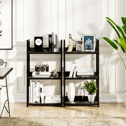 NUMENN Narrow Bookshelf, 3 Tier Bookshelves, Home Office Bookcase Shelf Storage Organizer, Free