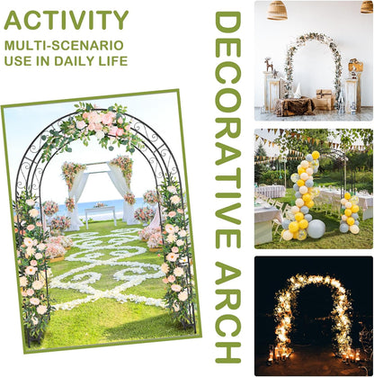 Outvita 7FT Garden Arch Arbor, Heavy Duty Metal Arbour Archway, Decorative Frame Stand Trellis with