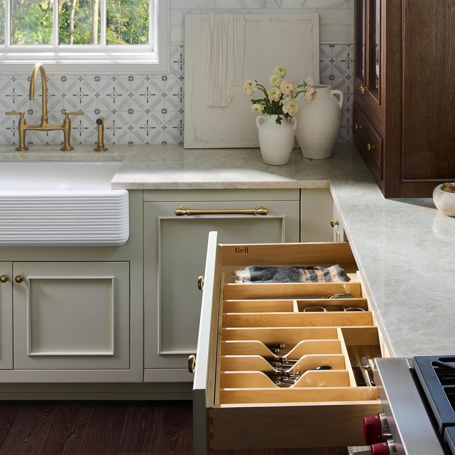 Rev-A-Shelf Trim-to-Fit Silverware Drawer Organizer For Kitchen Utensils, Cutlery Cabinet Storage