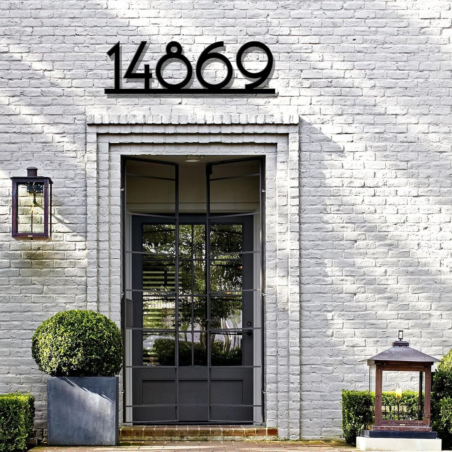 Personalized Metal House Number Sign for Outside Modern, Custom Large Outdoor Street Number Sign