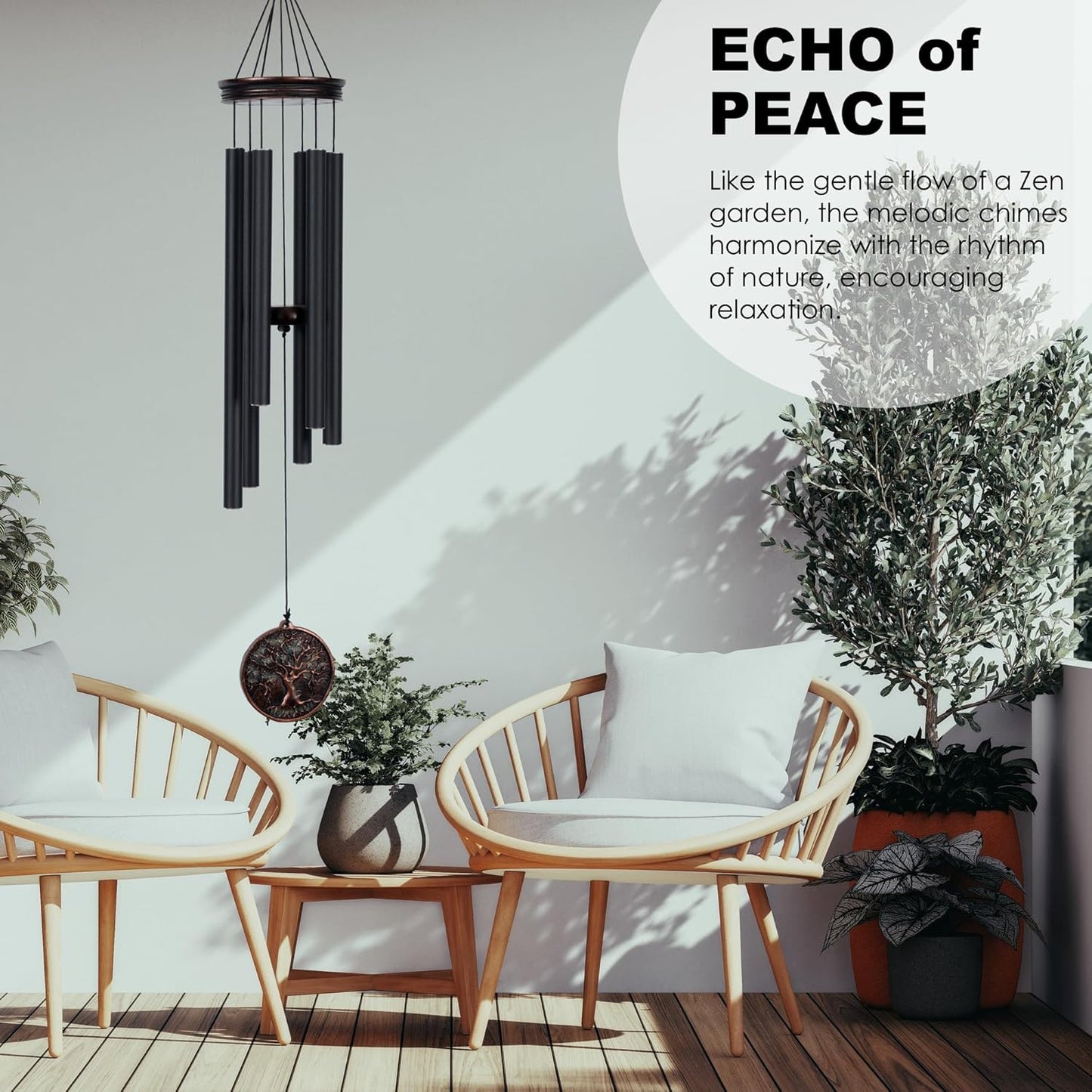 Vanquer Large Wind Chimes for Outside Deep Tone - 34'' Wind Chimes Outdoor Clearance, Tree of Life