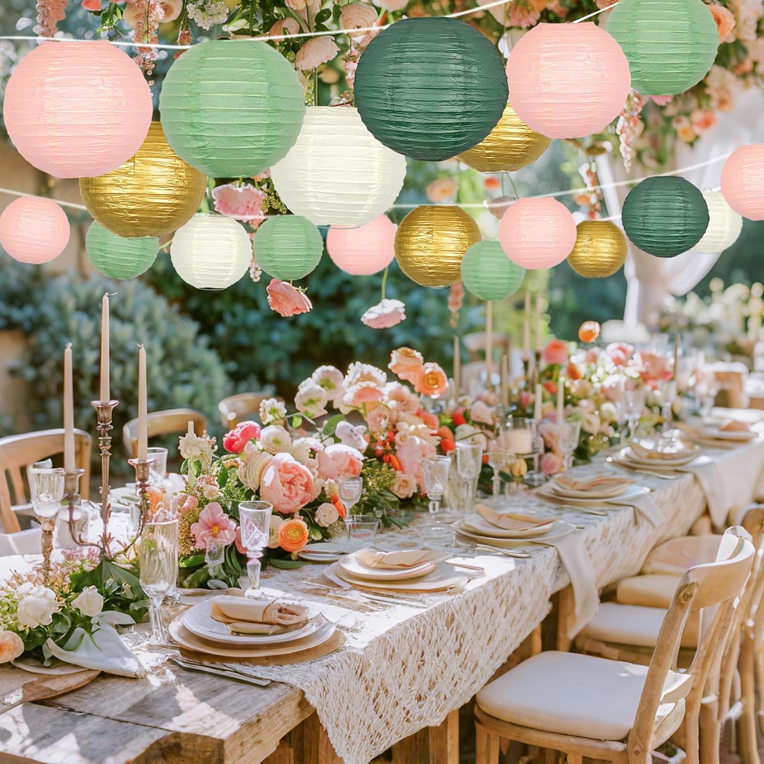 ADLKGG Paper Lanterns Decorative, Round Hanging Paper Lanterns Decorations for Graduation Bridal