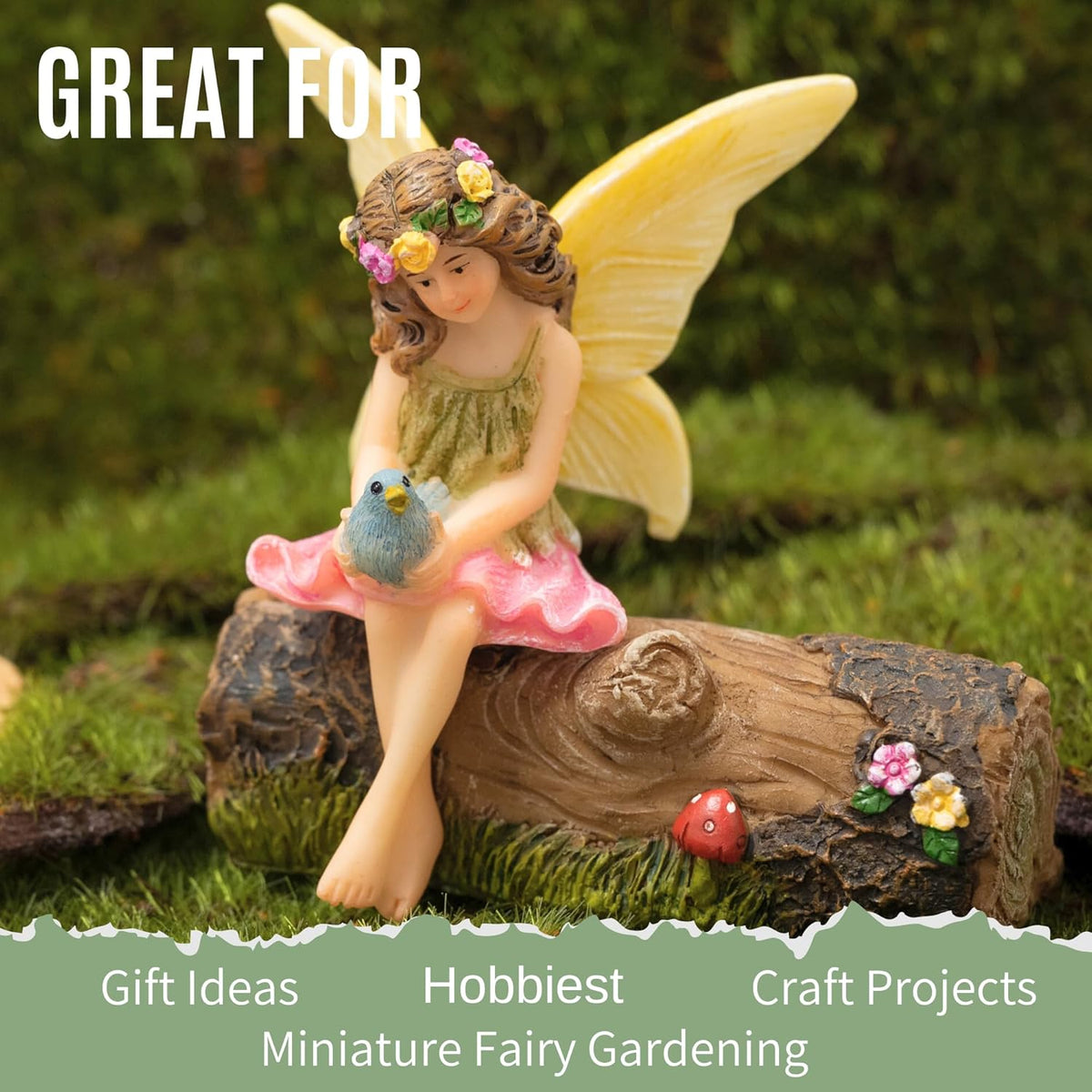 PRETMANNS Fairy Garden Fairies – Cute Accessories for Indoor or Outdoor Miniature Garden - Figurine