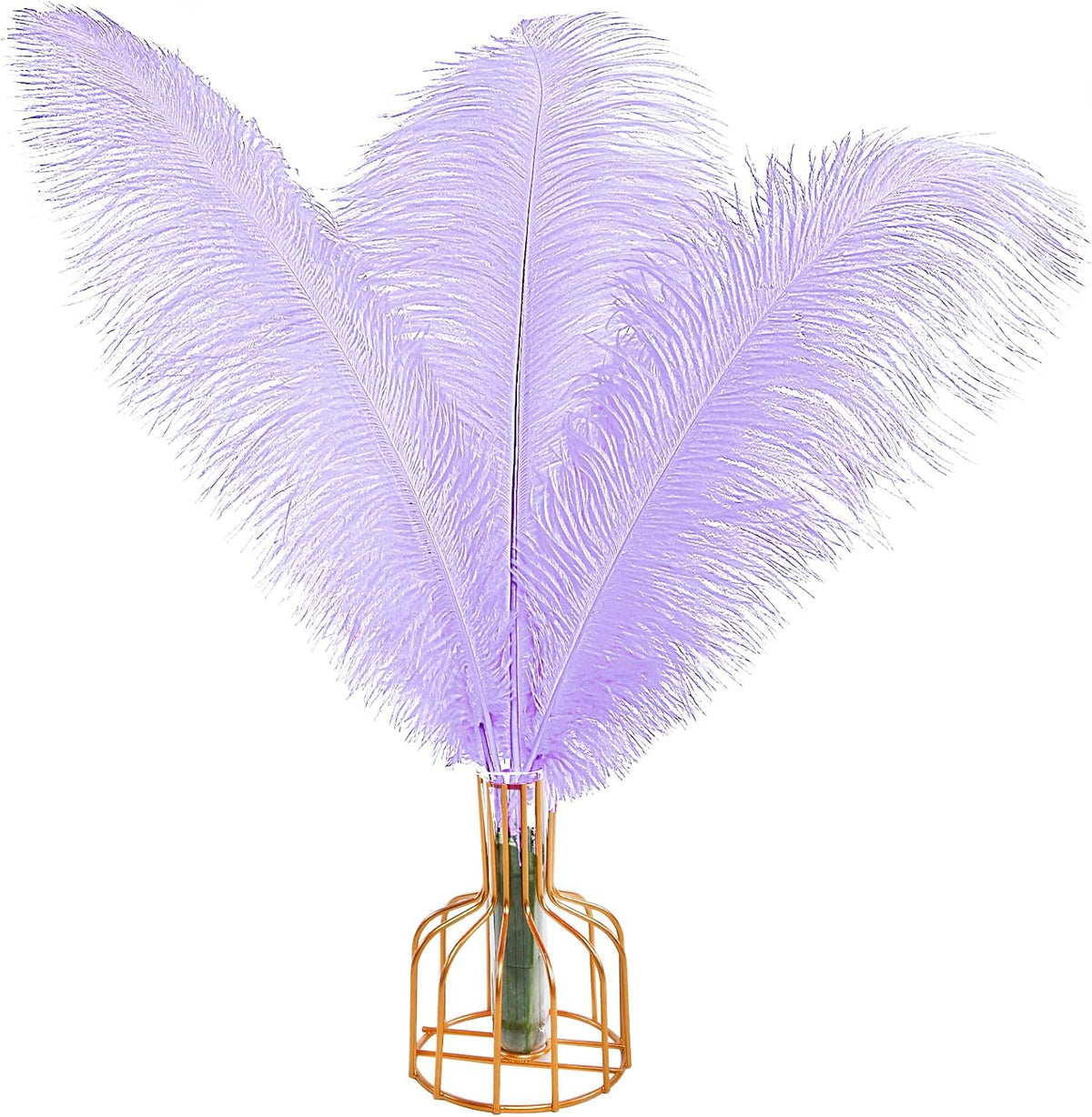THARAHT Lavender Ostrich Feathers 12pcs Large Natural Bulk 12-14Inch 30cm-35cm for Wedding Party