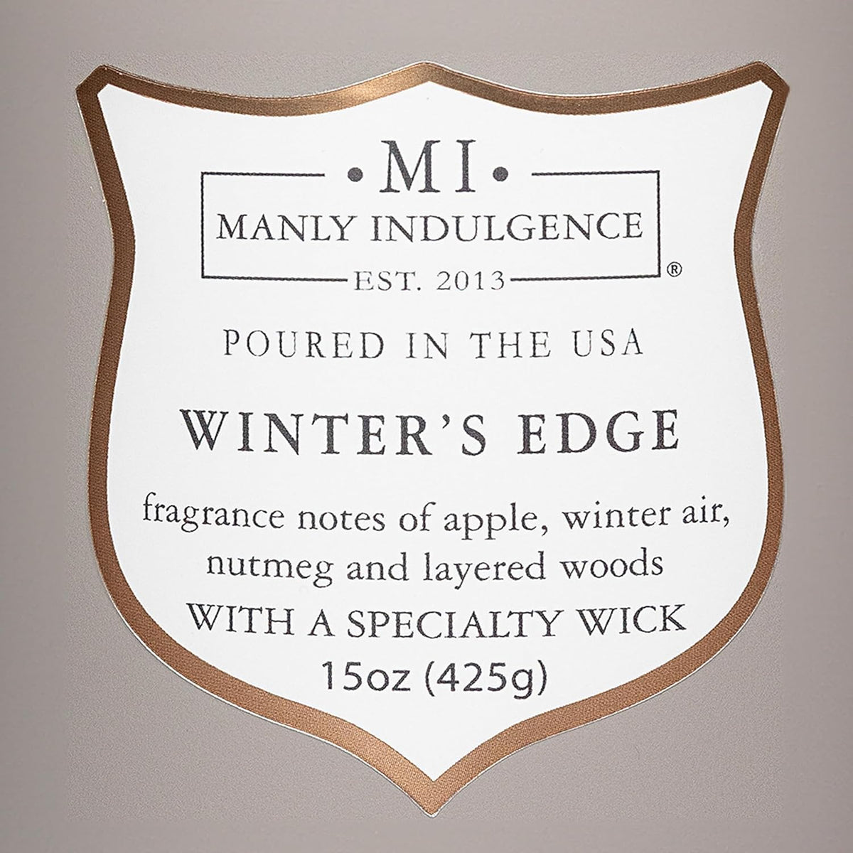 Manly Indulgence Winters Edge Scented Candles for Men, 15 oz Wooden Wick, Premium Soy Blend Wax