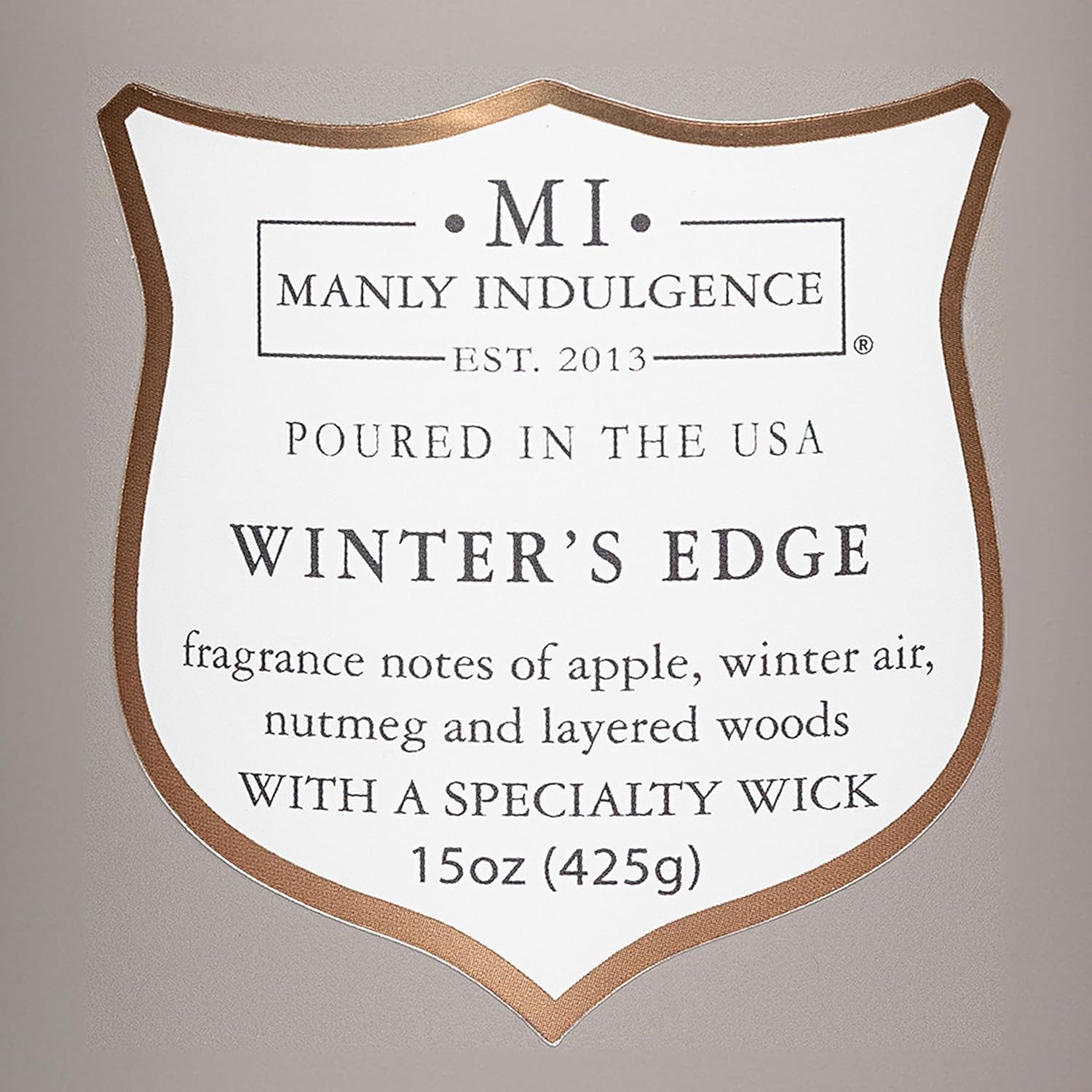 Manly Indulgence Winters Edge Scented Candles for Men, 15 oz Wooden Wick, Premium Soy Blend Wax